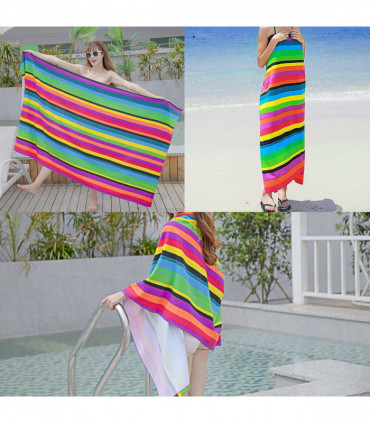 Striped Extra Large Microfibre Lightweight Beach Towel Quick Dry Travel Towel