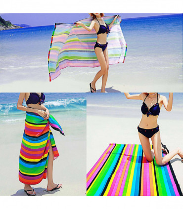 Striped Extra Large Microfibre Lightweight Beach Towel Quick Dry Travel Towel