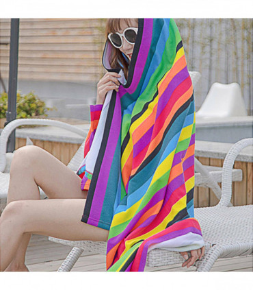 Striped Extra Large Microfibre Lightweight Beach Towel Quick Dry Travel Towel