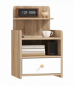 HOMCOM Bedside Table with Drawer for Bedroom, Living Room, Natural Wood Effect