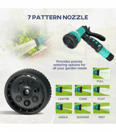 Outsunny Retractable Hose Reel Wall Mounted with Lock, Grey