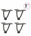 vidaXL Hairpin Table Legs 4 pcs Anthracite 10 cm Solid Steel