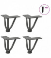 vidaXL Hairpin Table Legs 4 pcs Anthracite 10 cm Solid Steel