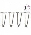vidaXL Hairpin Table Legs 4 pcs Natural Steel 30 cm Solid Steel