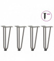 vidaXL Hairpin Table Legs 4 pcs Natural Steel 30 cm Solid Steel