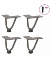 vidaXL Hairpin Table Legs 4 pcs Natural Steel 10 cm Solid Steel