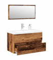 vidaXL Bathroom Furniture Set Old Wood Engineered Wood