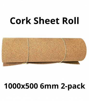 Cork Sheet Roll - 1000x500mm - 6mm - Décor and DIY - Pack of 2