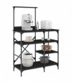 vidaXL Baker's Rack Black 90x40x132 cm Engineered Wood and Metal