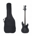 vidaXL Electric Bass Guitar for Beginner with Bag Black 4/4 46"
