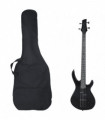 vidaXL Electric Bass Guitar for Beginner with Bag Black 4/4 46"