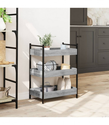 vidaXL Kitchen Trolley Grey Sonoma 50x30x70 cm Engineered Wood