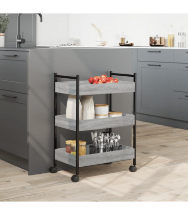 vidaXL Kitchen Trolley Grey Sonoma 50x30x70 cm Engineered Wood