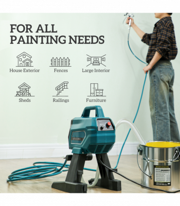 HOMCOM Airless Paint Sprayer, Wall Spray Gun for DIY Painting, 200 Bar