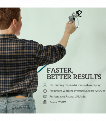 HOMCOM Airless Paint Sprayer, Wall Spray Gun for DIY Painting, 200 Bar