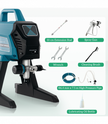 HOMCOM Airless Paint Sprayer, Wall Spray Gun for DIY Painting, 200 Bar