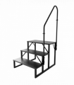 RV Step Stool, 3 Step Ladder, Hot Tub Steps with Handrail, Portable Pool Ladder, 660Lbs Heavy Duty Ladder Shelf Outdoor Mobile Home Stairs for Camper/Porch/SPA Pool/Pet Stairs