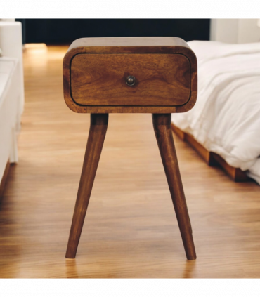 Artisan Furniture Solid Wood Avora Mini Chestnut Nightstand with 1 drawer