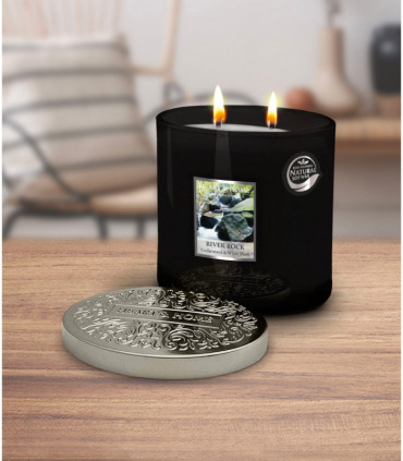 Heart & Home River Rock Twin Wick Ellipse Soy Candle - 40 Hours Burn