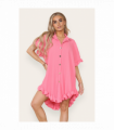 Over Sized Italian Gold Button Pleated Frill Ruffle TikTok Dress Top