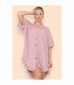 Over Sized Italian Gold Button Pleated Frill Ruffle TikTok Dress Top
