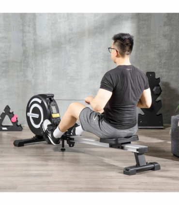Fitness Adjustable Magnetic Rowing Machine Rower w/ LCD Digital Monitor HOMCOM