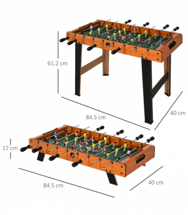 Wooden Soccer Football Table 84.5cm Arcades Game Room Bar, 2 Foosballs HOMCOM