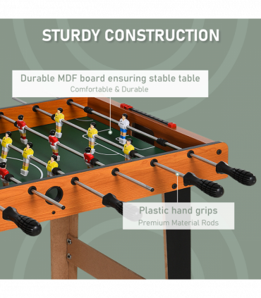 Wooden Soccer Football Table 84.5cm Arcades Game Room Bar, 2 Foosballs HOMCOM