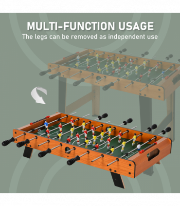 Wooden Soccer Football Table 84.5cm Arcades Game Room Bar, 2 Foosballs HOMCOM