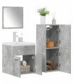 vidaXL 4 Piece Bathroom Furniture Set Concrete Grey Engineered Wood