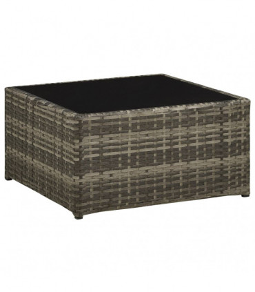 vidaXL 4 Piece Garden Lounge Set with Cushions Poly Rattan Grey