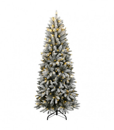 vidaXL Artificial Christmas Tree 150 LEDs and Flocked Snow 120 cm