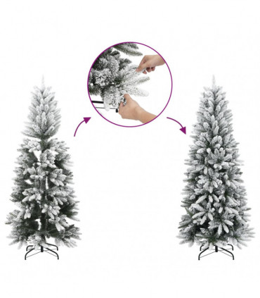 vidaXL Artificial Christmas Tree 150 LEDs and Flocked Snow 120 cm