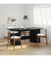 vidaXL Dining Table Black Oak 180x90x76 cm Engineered Wood