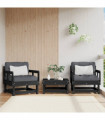 vidaXL Garden Chairs 2 pcs Black Solid Wood Pine
