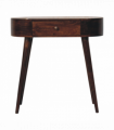 Artisan Furniture Solid Wood California Walnut Rounded Small Console Table, Brown, 1 Drawer