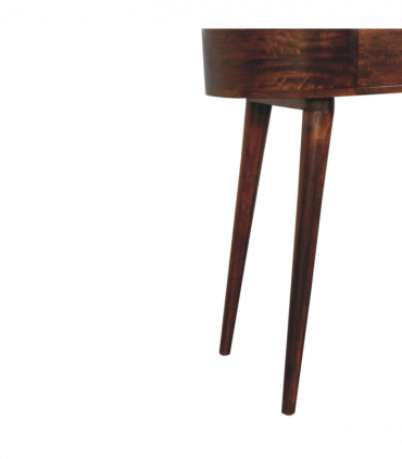 Artisan Furniture Solid Wood California Walnut Rounded Small Console Table, Brown, 1 Drawer
