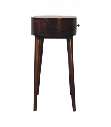 Artisan Furniture Solid Wood California Walnut Rounded Small Console Table, Brown, 1 Drawer