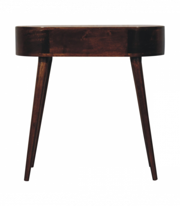 Artisan Furniture Solid Wood California Walnut Rounded Small Console Table, Brown, 1 Drawer