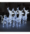 Reindeers & Sleigh Christmas Decoration 240 LEDs Acrylic