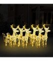 Reindeers & Sleigh Christmas Decoration 320 LEDs Acrylic