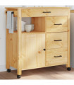 vidaXL Kitchen Trolley MONZA 84x40x90 cm Solid Wood Pine