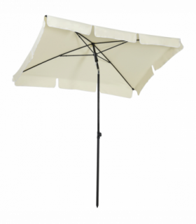 Aluminium Sun Umbrella Parasol Patio Garden Tilt 2M x 1.25M Cream White