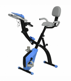 HOMCOM 2-In-1 Folding Exercise Bike with 8-Level Magnetic Resistance Blue