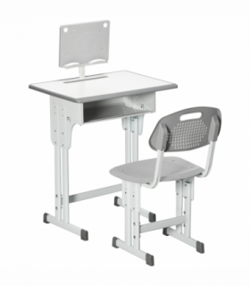 Kids Desk and Chair Set Adjustable Height Study Table w/ Book Stand