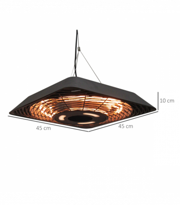 Outsunny 2000W Patio Electric Hanging Ceiling Heater Halogen Remote Aluminium