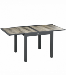 Outsunny Extendable Outdoor Dining Table, Aluminium Rectangular Patio Table