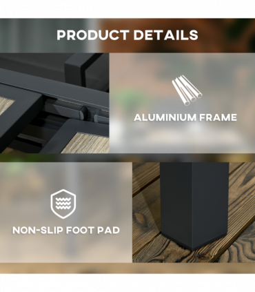 Outsunny Extendable Outdoor Dining Table, Aluminium Rectangular Patio Table