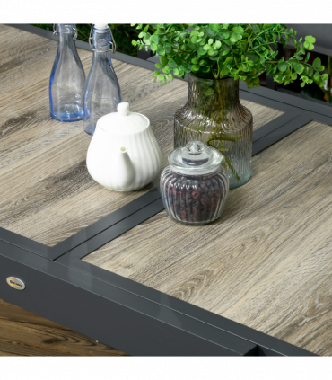 Outsunny Extendable Outdoor Dining Table, Aluminium Rectangular Patio Table