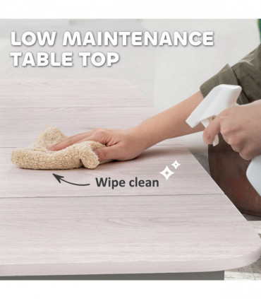 Outsunny Garden Table with Rust Resistant Metal Frame, Light Grey